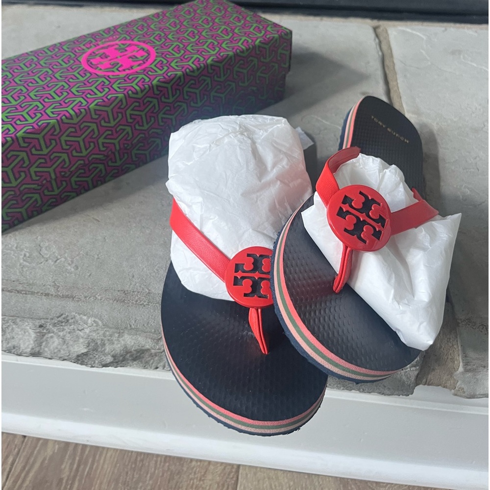 Tory Burch Red and Black Sandals